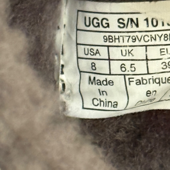 UGG Side Lace Sheepskin Boots Gray Suede Size 8 - Picture 7 of 8